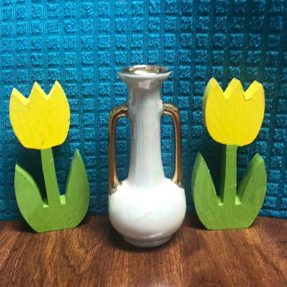 Porcelain Iridescent Gold Vase